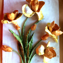 panel with orange and yellow iris