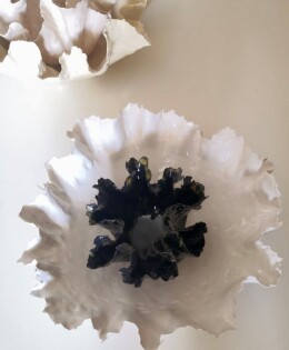 centrotavola in bianco e nero
